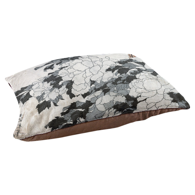 Coussin Burkart, L 19,5 po x l 29,5 po, Gris / pêche / brun foncé