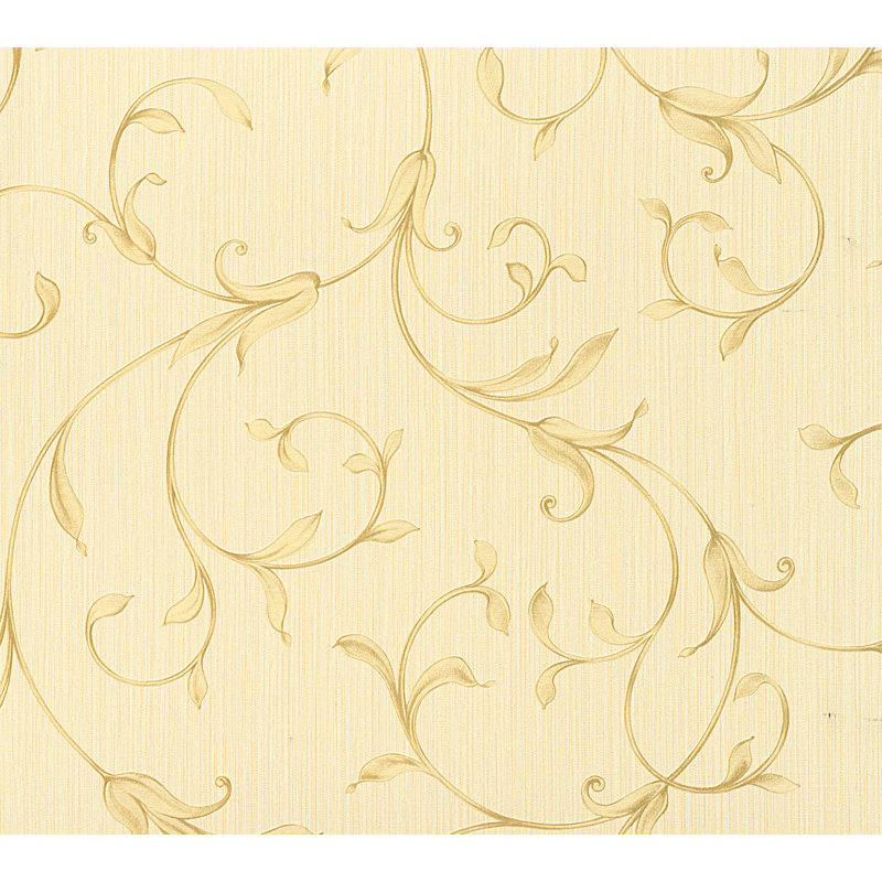 Neapolis 3 Floral Vine Design 33' L x 21" W Wallpaper Roll, Yellow/Gold