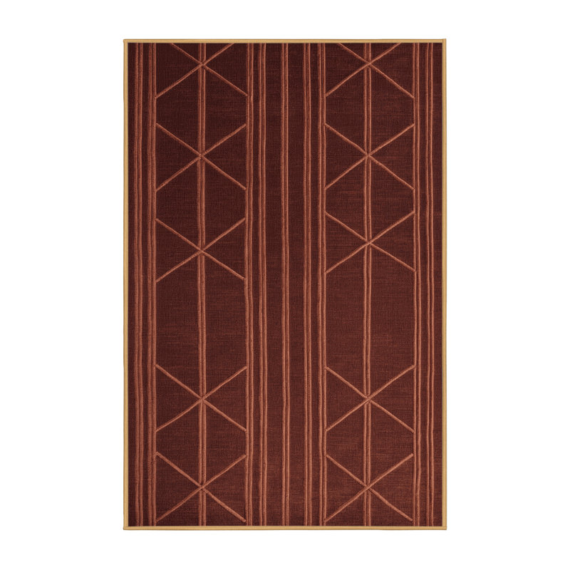 Tapis brun treillis lavable à la machine, Rectangle 5 pi x 7 pi