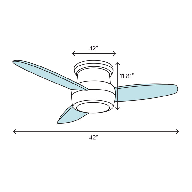 Ventilateur de plafond à 4 pales 42 po avec chaînette et ensemble d’éclairage inclus