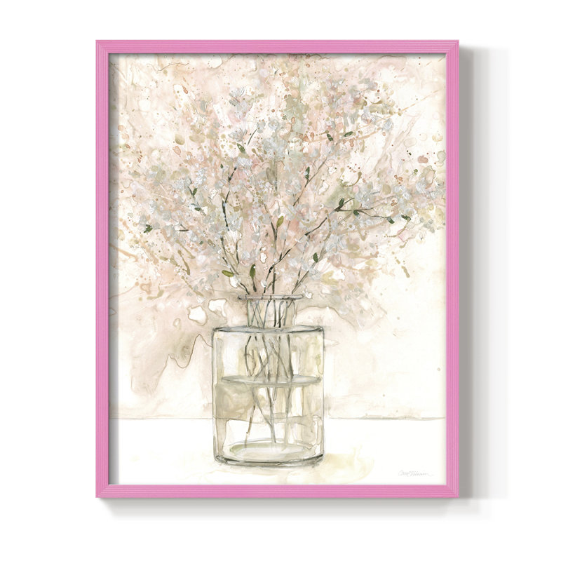 «Delicate Arrangement I», reproduction encadrée - bois massif, H 15 po x l 12 po, Rose