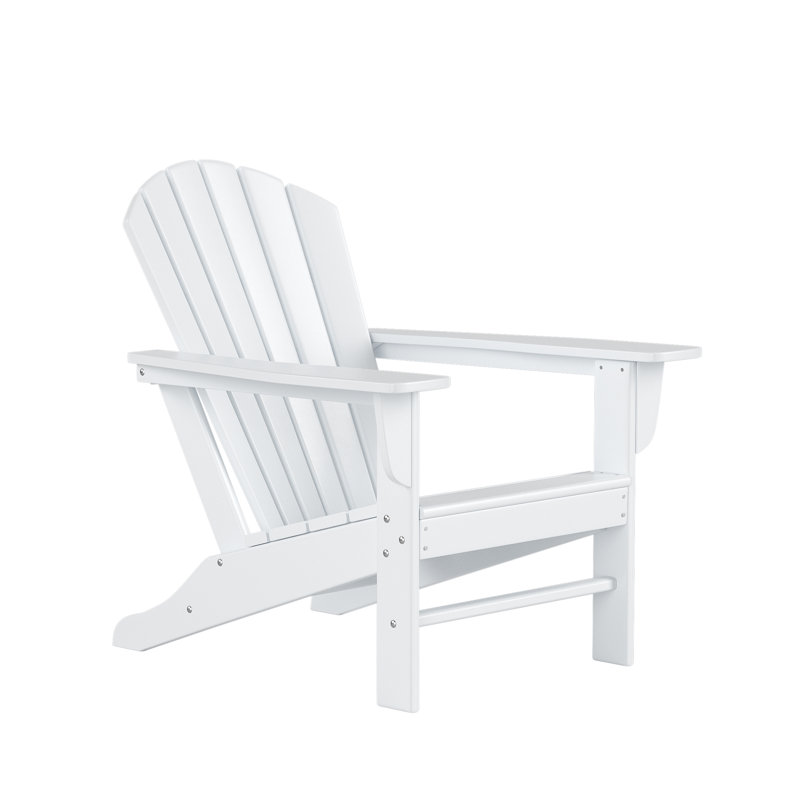 Chaise Adirondack en plastique avec table Geoff, Blanc