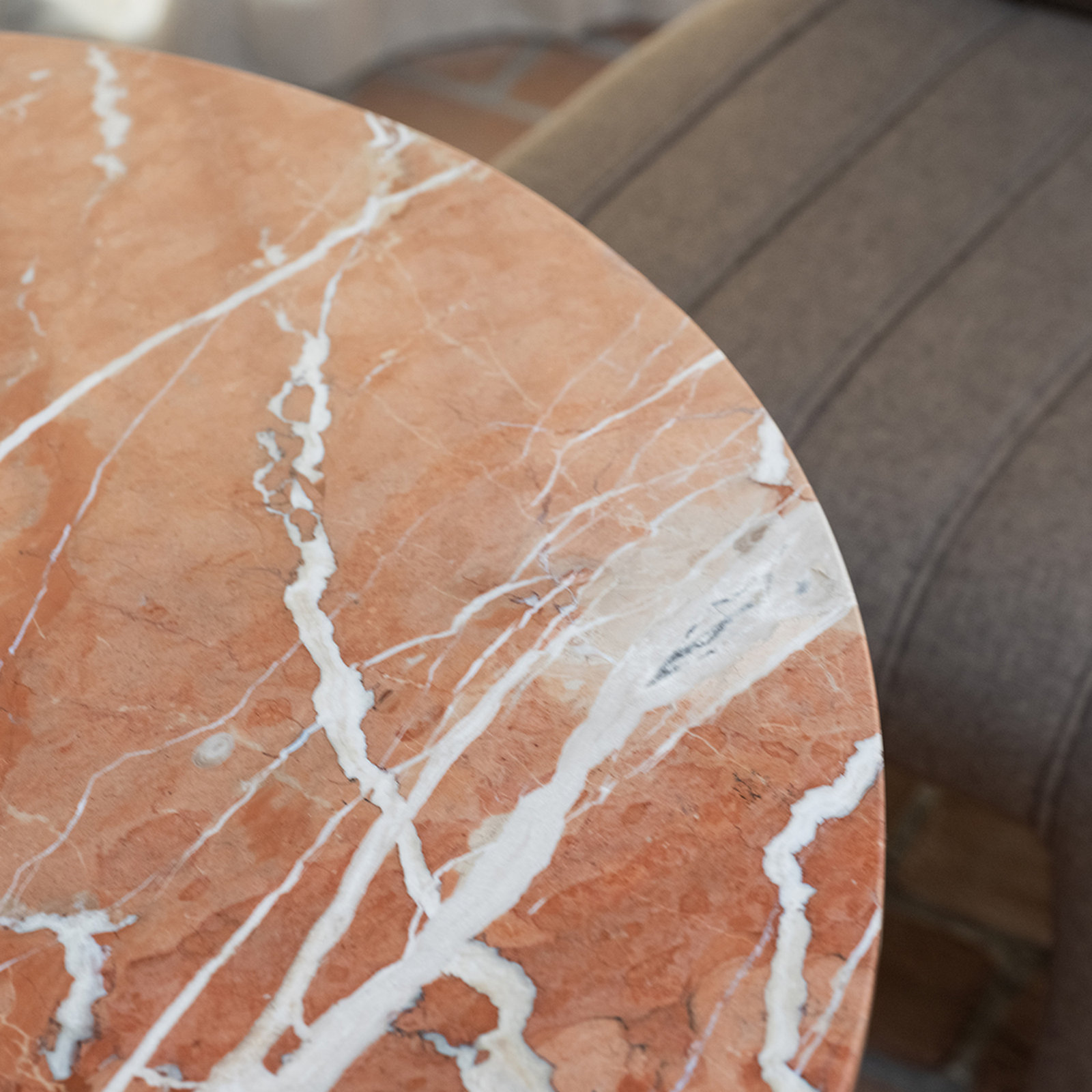 Gladys 30" Genuine Marble Coffee Table, Red