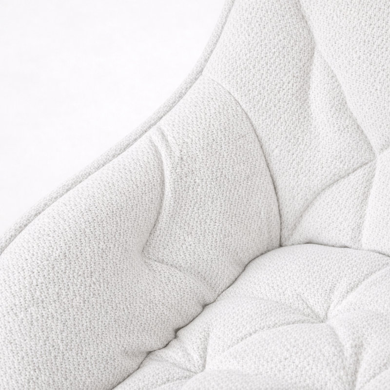 Tabouret de comptoir en tissu Eastman, crème, Crème