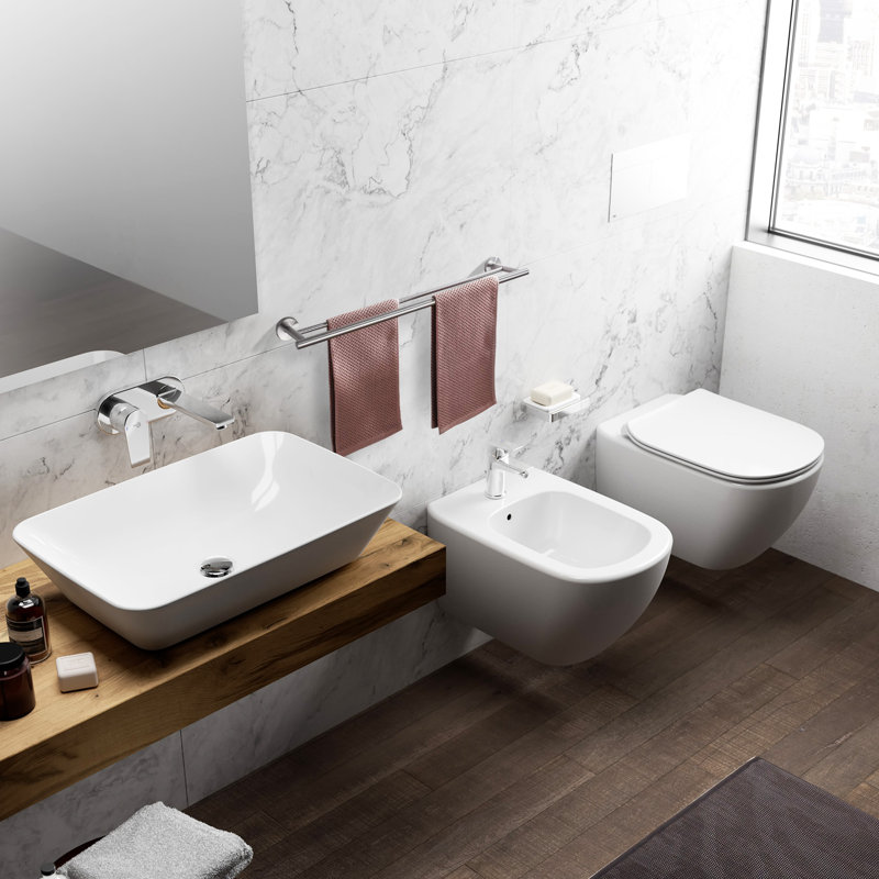 Double Wall Mounted Towel Bar, Chrome