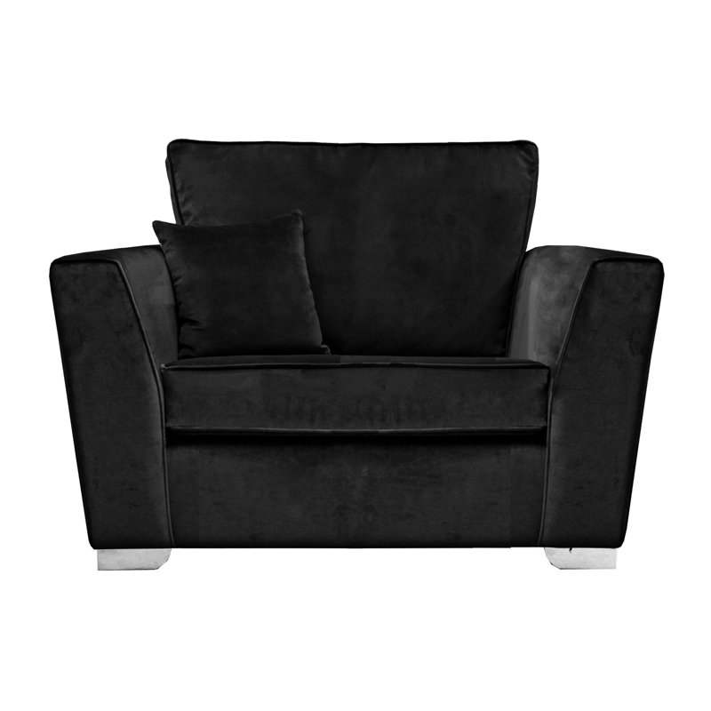 Quade 2 Seater Velvet Loveseat, Black