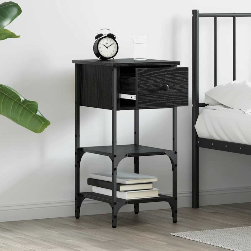 Bedside Cabinet, Black Oak