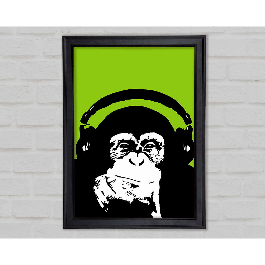 Monkey Dj Gerahmter Druck