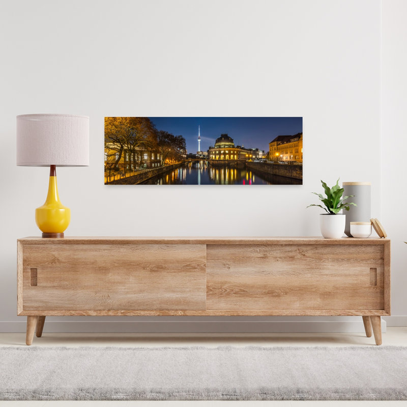 Art nocturne de la ville de Berlin, architecture contemporaine abstraite, H 12 po x l 36 po