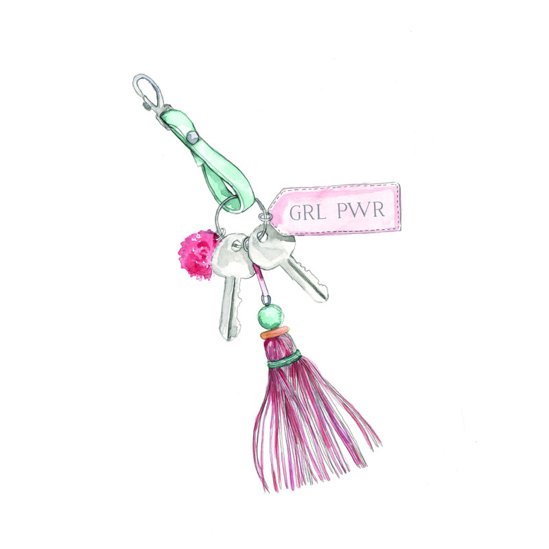 Porte-clés Grl Pwr - impression sur toile tendue, H 16 po x l 12 po