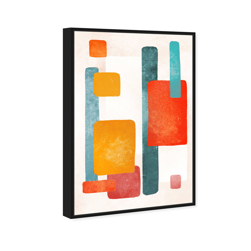 «Blue and Orange Love», reproduction d'impression sur toile, Toile avec cadre noir, H 24 po x l 16 po x P 1,5 po