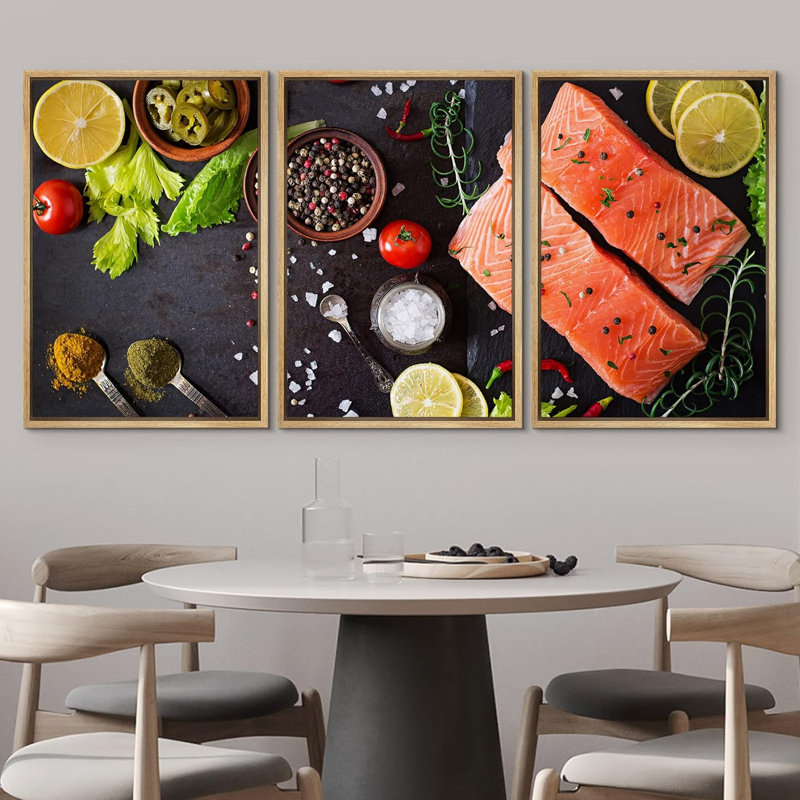 Saumon cru, épices, citrons et poivrons, nourriture, photographie culinaire, réalisme, décor, alimentation naturelle vibrante
