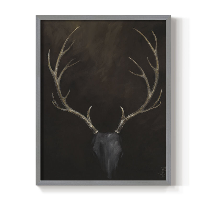Reproduction encadrée Buck - bois massif, H 11 po x l 9 po, Gris