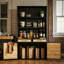 Buffet de cuisine 82,7 "H avec garde-manger 2 portes, 2 tiroirs et 3 tablettes