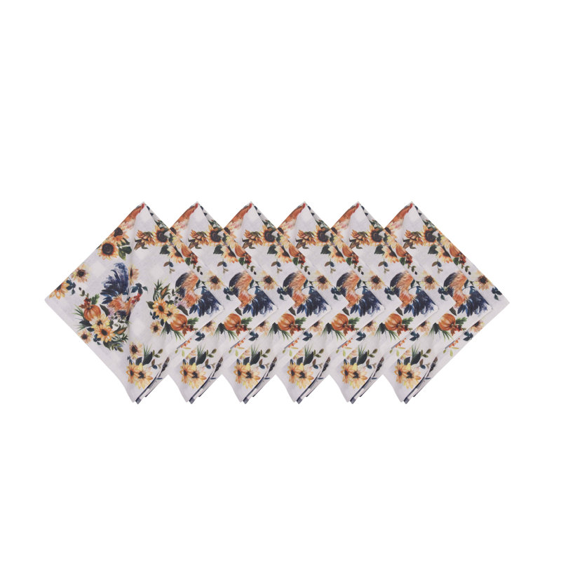 Ensemble de 6 serviettes de table Rooster Farmhouse