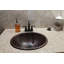 19" Oval Roped Rim Self Rimming Hammered Copper Sink