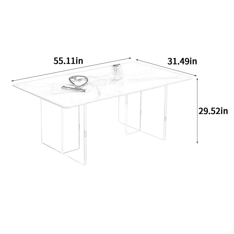Table de salle à manger French Levitation, H 29,52 po x L 55,11 po x l 31,49 po