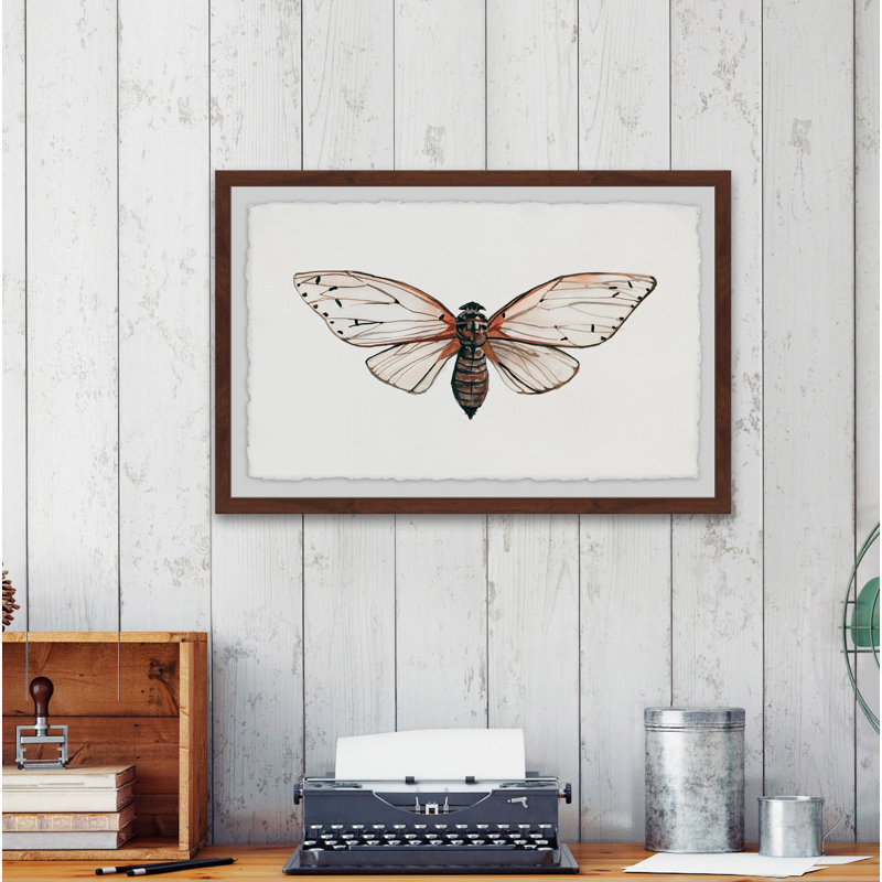 Tan Butterfly - Single Picture Frame Painting, 30 cm H x 46 cm W