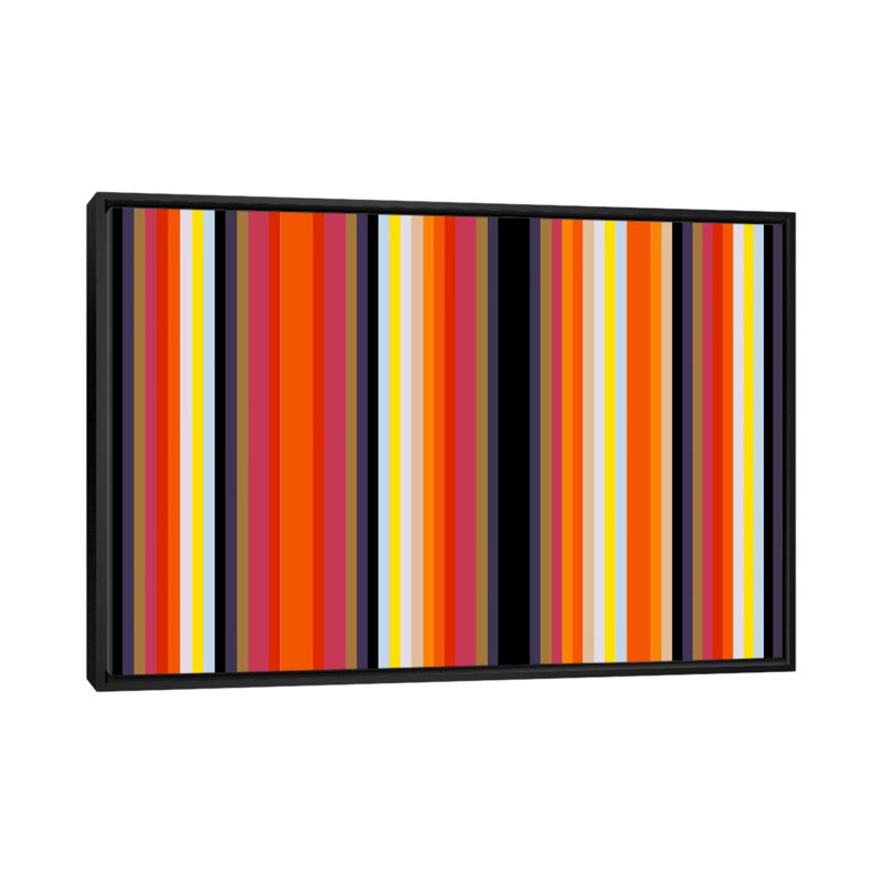 Falsterbo rayé brûlant Rassbery - reproduction sur toile, H 18 po x l 26 po x P 1,5 po, Toile avec cadre flottant noir