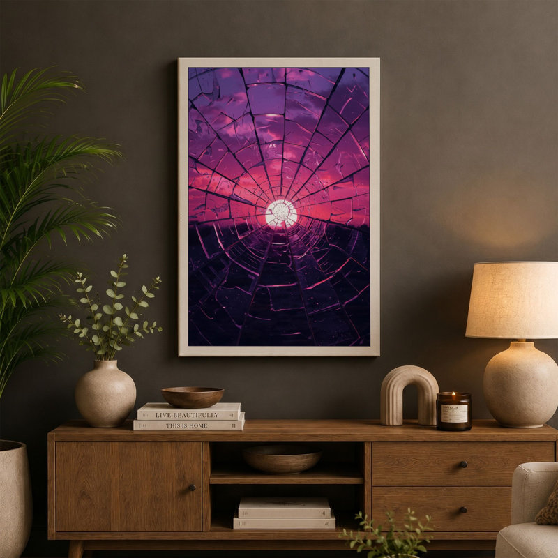 Tunnel to Light Modern - Wrapped Canvas, 30x20 - 76.2 x 50.8 cm, Teal Border