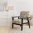 Driftwood Dreams Tropical Pattern - Upholstered Coastal Arm Chair, Tropical Leaves Accent Chair-1501630556