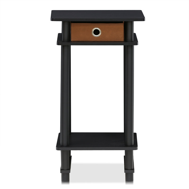 Chrisley Side Table with Fabric Bin Drawer, Set of 1, Espresso