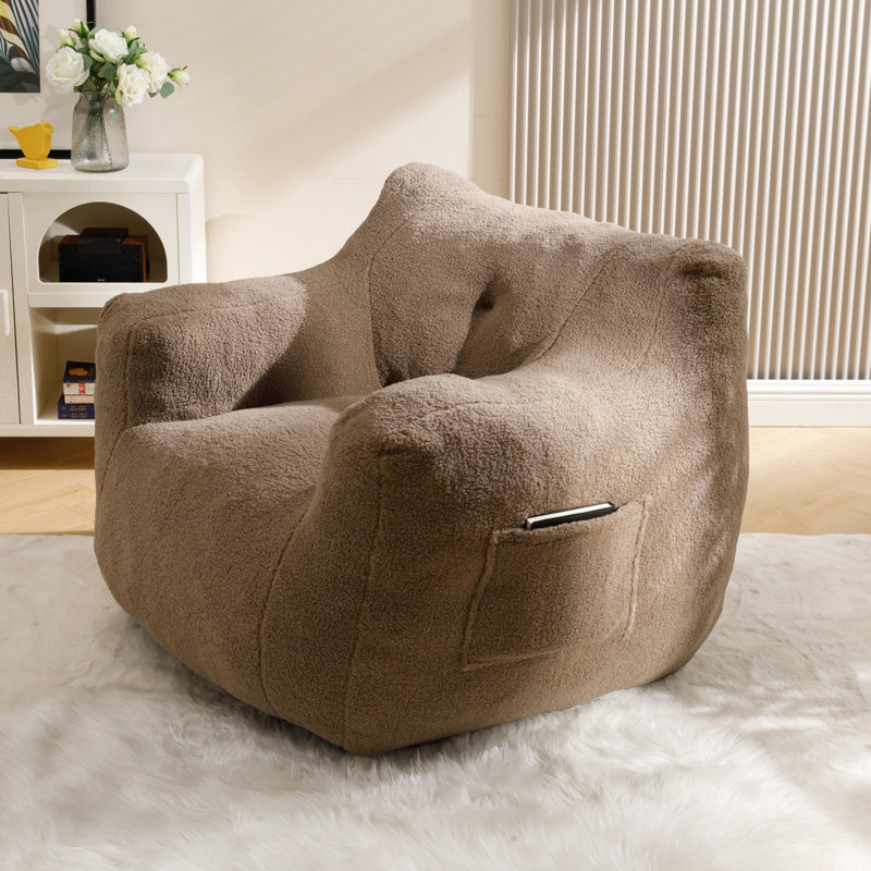 Fauteuil à billes Compression New, Peluche café