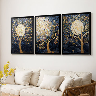 LANDSCAPES Series CCIV  -Custom Framed  Wrapped Gallery Canvas - 3 Pieces