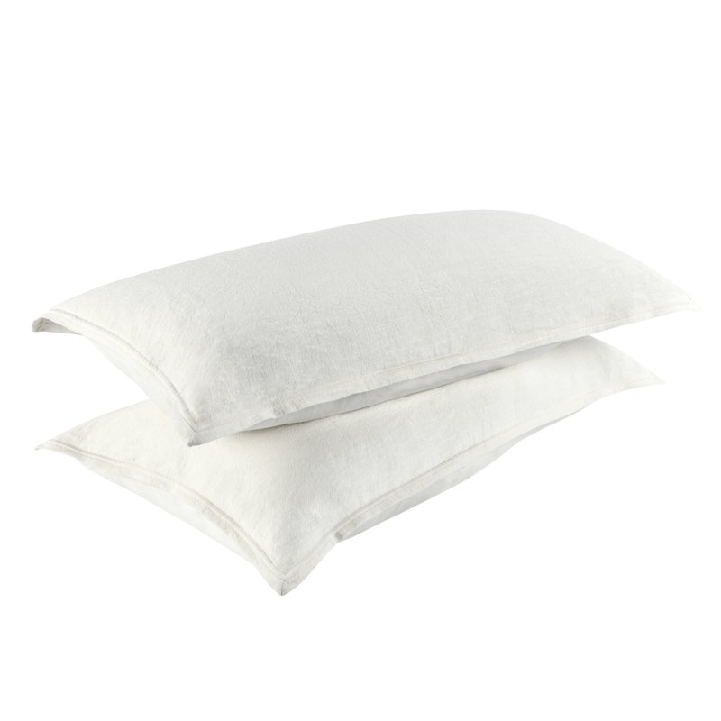 Talia Linen Pillow Sham, King, Ivory