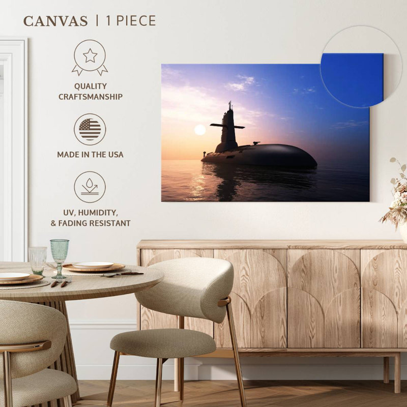 Submarine At Sea, 24" H x 36" W