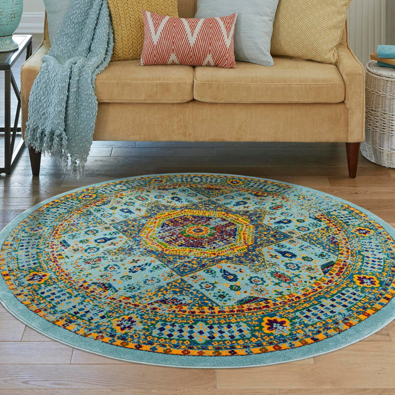 Erltrud Oriental Indoor Rug, Round 7'10"