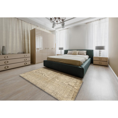 Tapis contemporain beige / olive clair