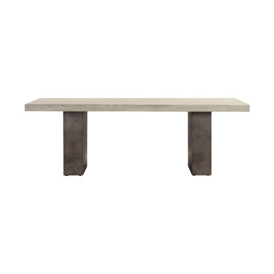 Zabelle Rectangular 47" Wide Modern Coffee Table in Concrete and Gray Oak Wood