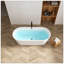 Baignoire autoportante de 67 po en acrylique, baignoire de conception moderne et contemporaine avec bonde en chrome et trop-plein à fente classique, blanc brillant, certifié Cupc