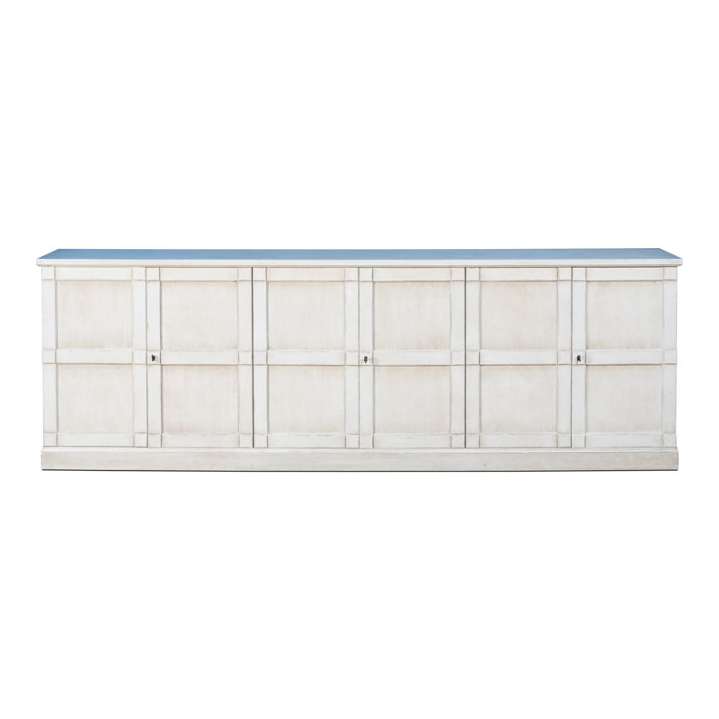 Boxholm 112'' Solid Wood Sideboard, White/White