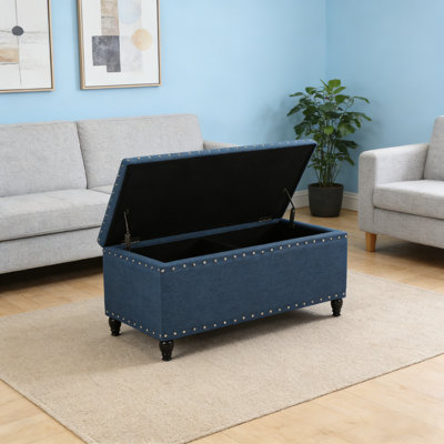 42" Wide Flip Top Bedroom  Storage Bench Storage Ottoman With Wood Legs