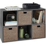 6-Cube Bookshelf, Display Storage System, Organizer W/ Removable Back Panels