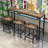 Long Dining Table Set with 3 Stools-1861941387
