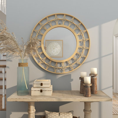 Miroir mural en bambou