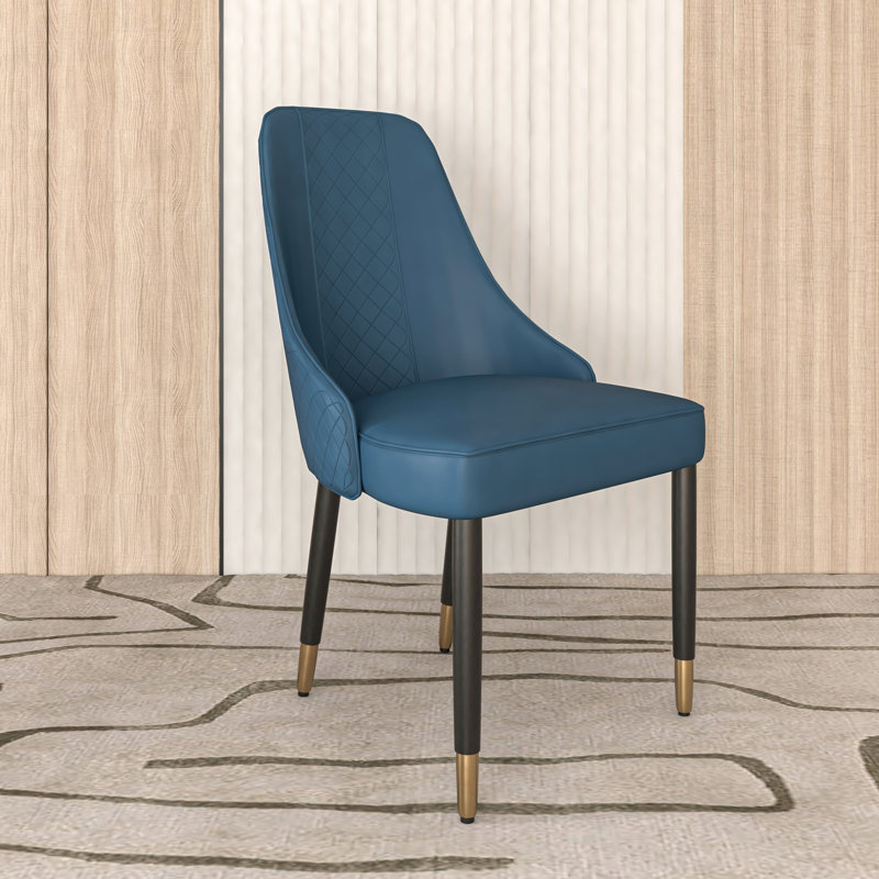 Calume Dining Side Chair – Modern Upholstered Dining Chair with High Back, Diamond Stitching, and Solid Oak Wood Legs, Ergonomic Kitchen & Dining Room Chair