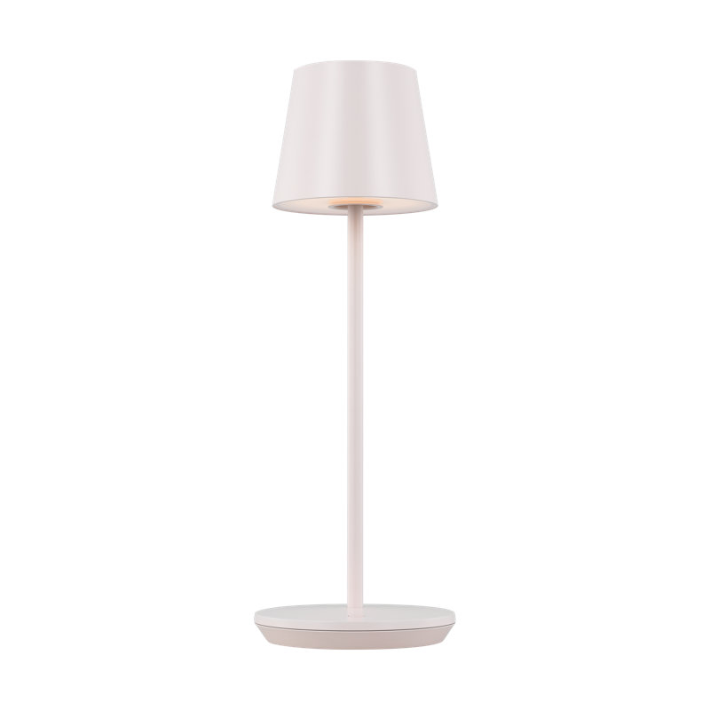 Rukija 1-Light Modern Rechargeable Table Lamp with Shade, Pink