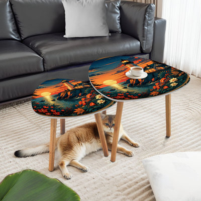 Ensemble de 2 tables basses gigognes Triangle