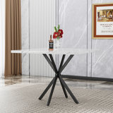 Neevin Mid Century Modern Square Dining Table for 4-6 People | Space-Saving Multi-Functional Table for Kitchen, Dining & Office