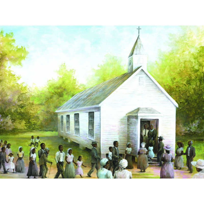 «People Going to Church», reproduction sur toile tendue, H 18 po x l 24 po