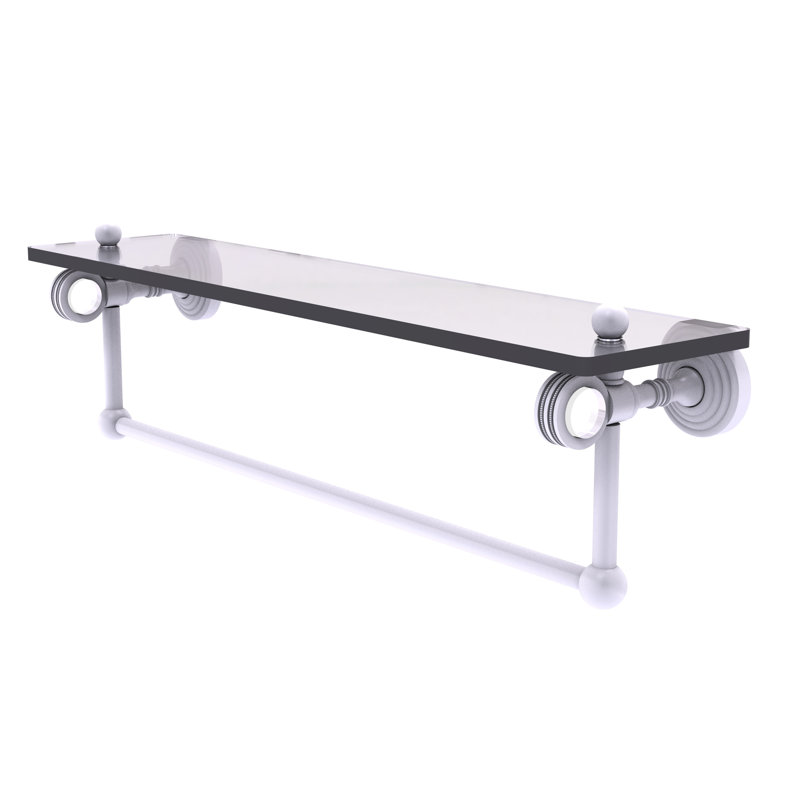 Tablette à support Jarrell, H 5,12 po x l 22 po x P 6,4 po, Blanc mat