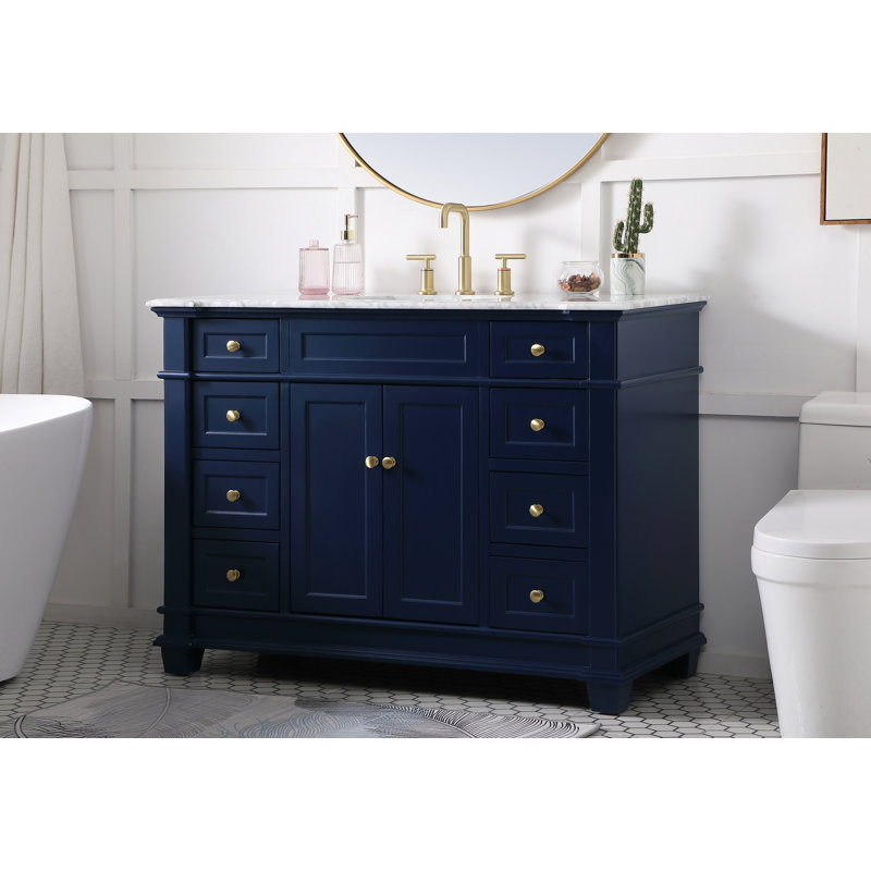 Ensemble de meuble-lavabo simple 48 po Lydie, Bleu