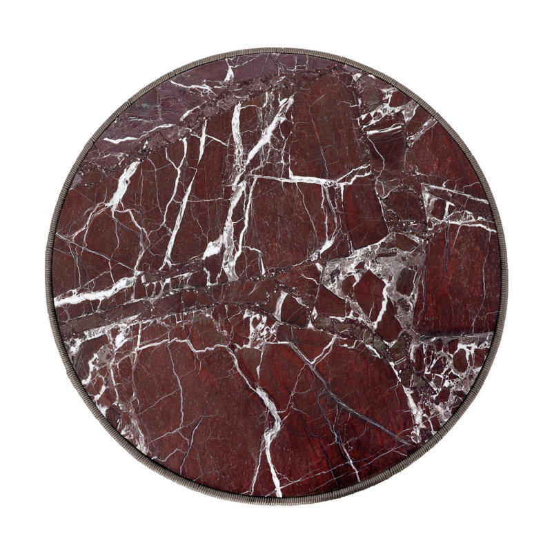 Brixby Outdoor Round Coffee Table, Merlot Marble