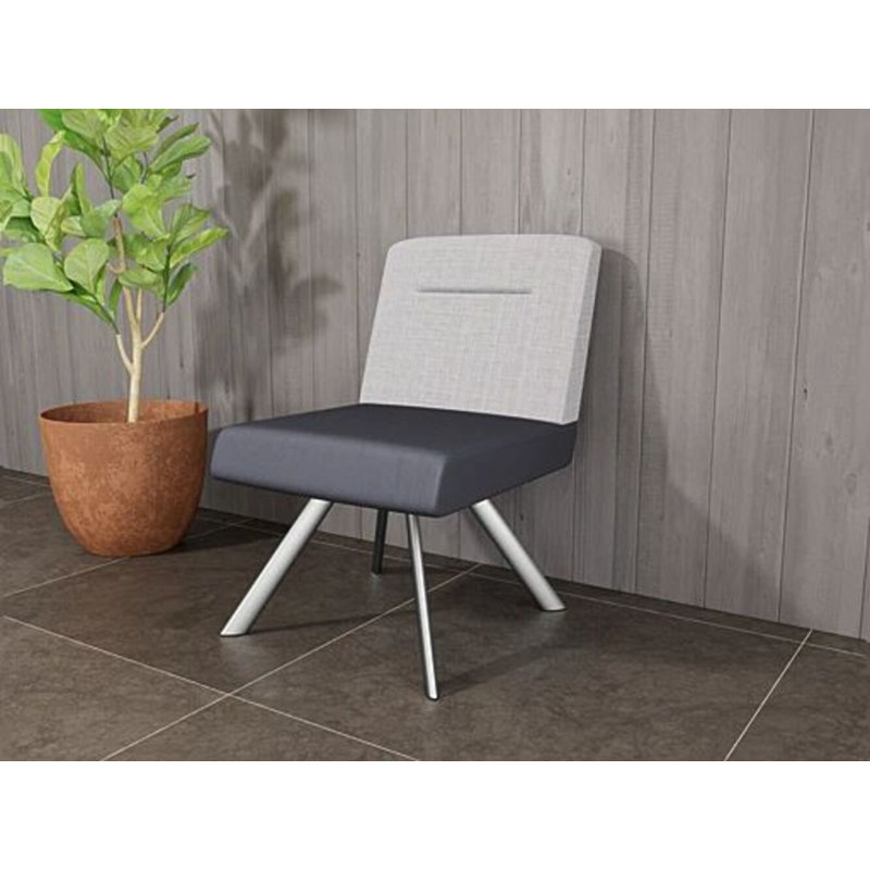 Chaise d'invité Willow, Argent argent, Gris Chambray / noir Patriot Plus
