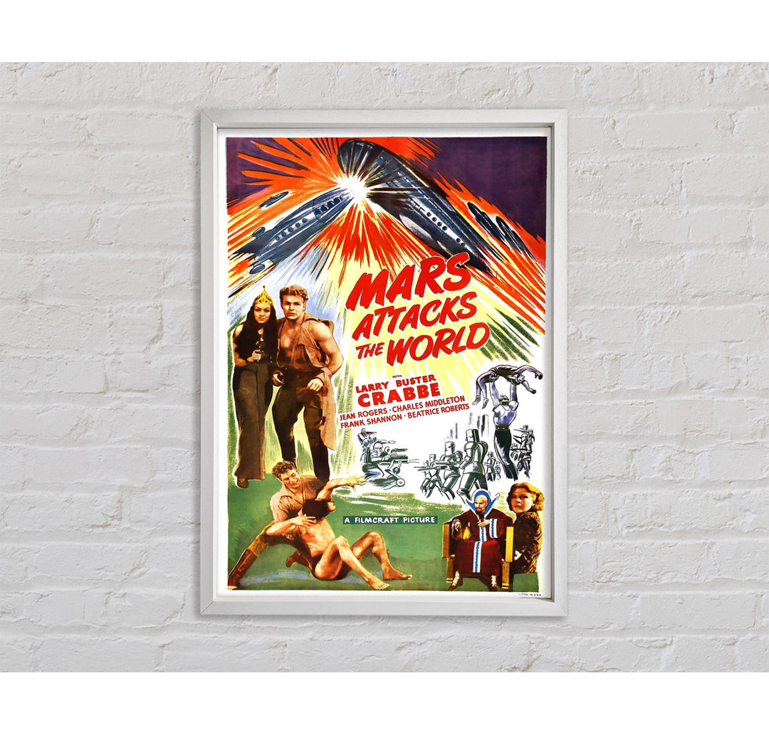 Mars Attacks World Poster 1 - Einzelne Bilderrahmen Kunstdrucke auf Leinwand