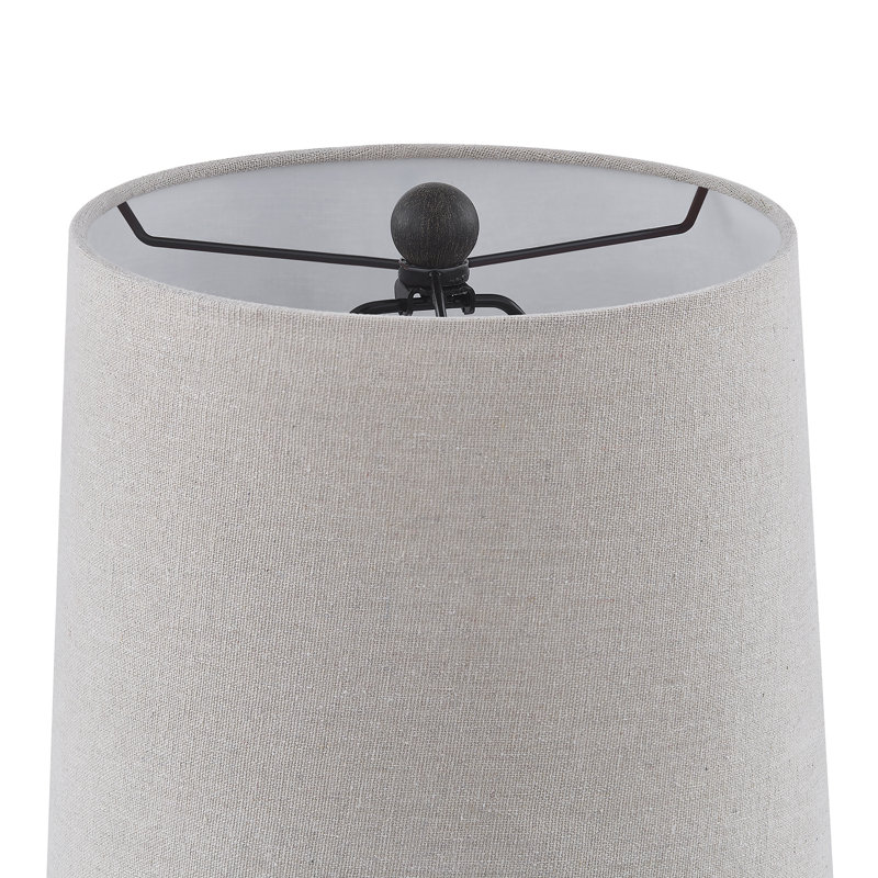 18" Resin Pig Table Lamp With Shade, Black, Beige